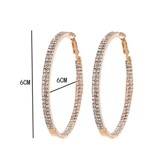 💛 New double sided rhinestones enhance the beauty of these hoops 💛 - Picture 3 of 3